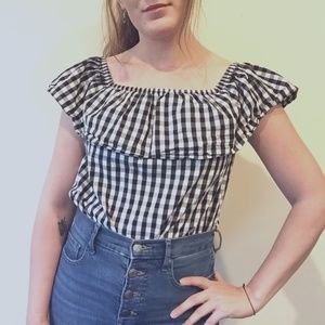 Rue21 Cute Black and White Gingham Blouse